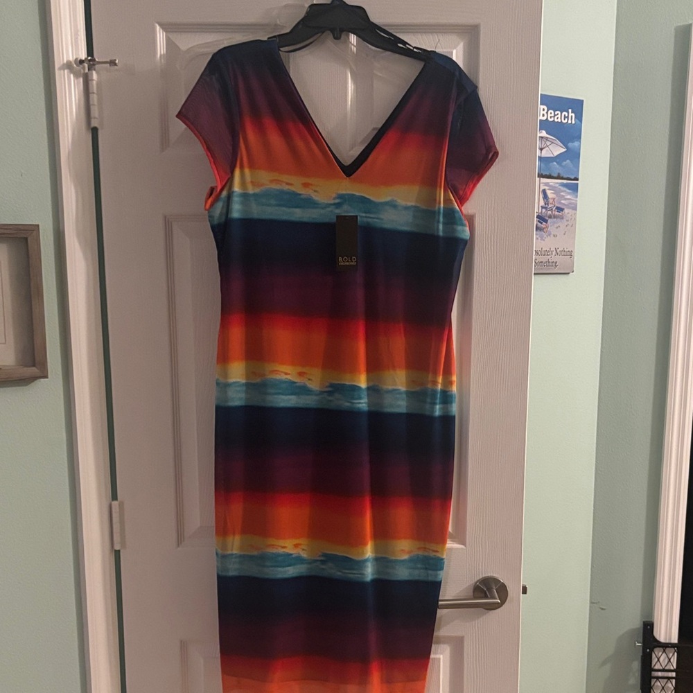 BOLD elements Vibrant Multicolor Midi Dress